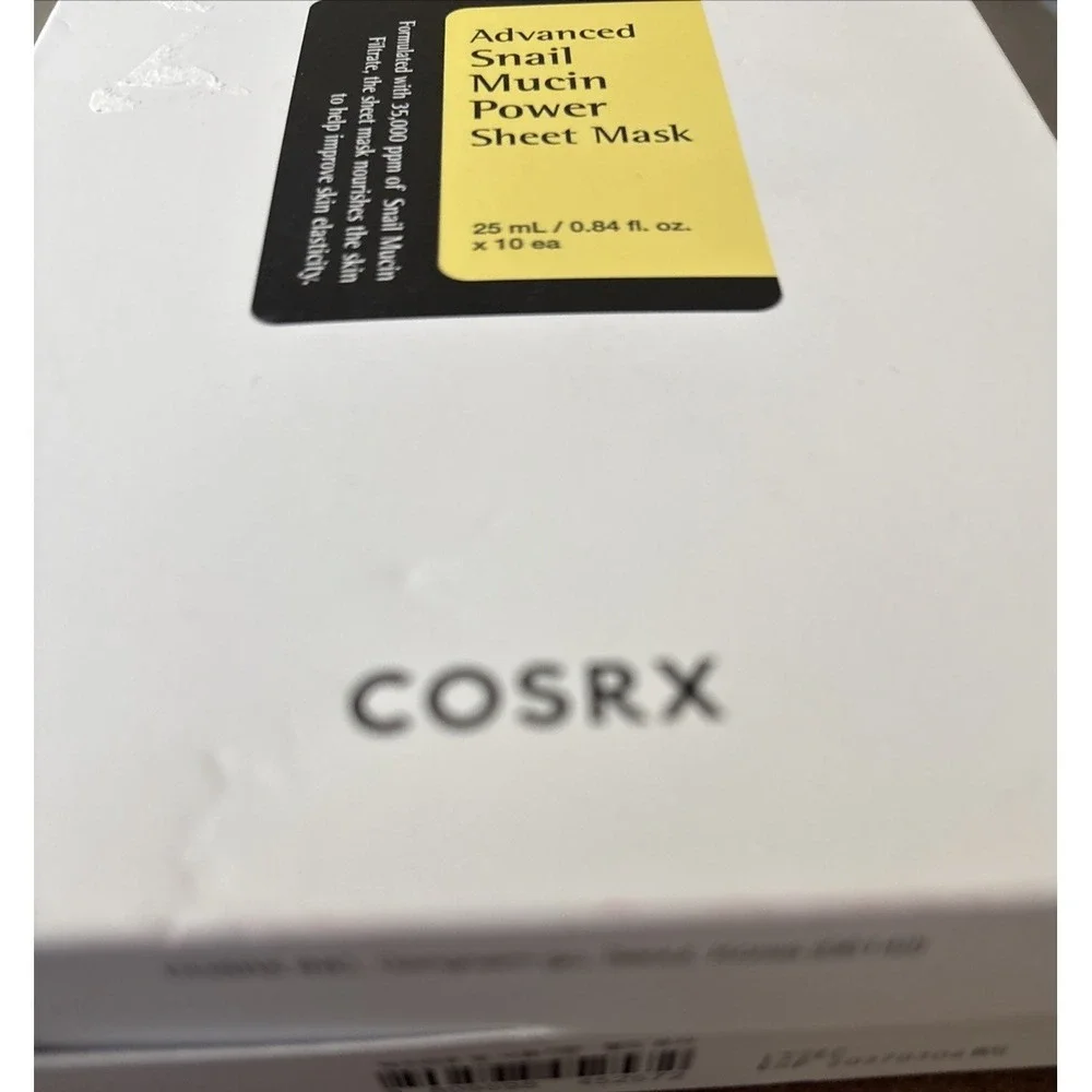 COSRX Snail Mucin Sheet Mask 10 ct Hydrating Repairing Individual Face Masks